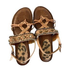 Baretraps Mollie sandals SIZE 7.5 BEADED BROWN TAN NEUTRAL